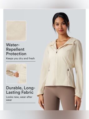 Water Repellent Abrasion-resistant Hooded Contrast Mesh Hiking Jacket w/ pockets